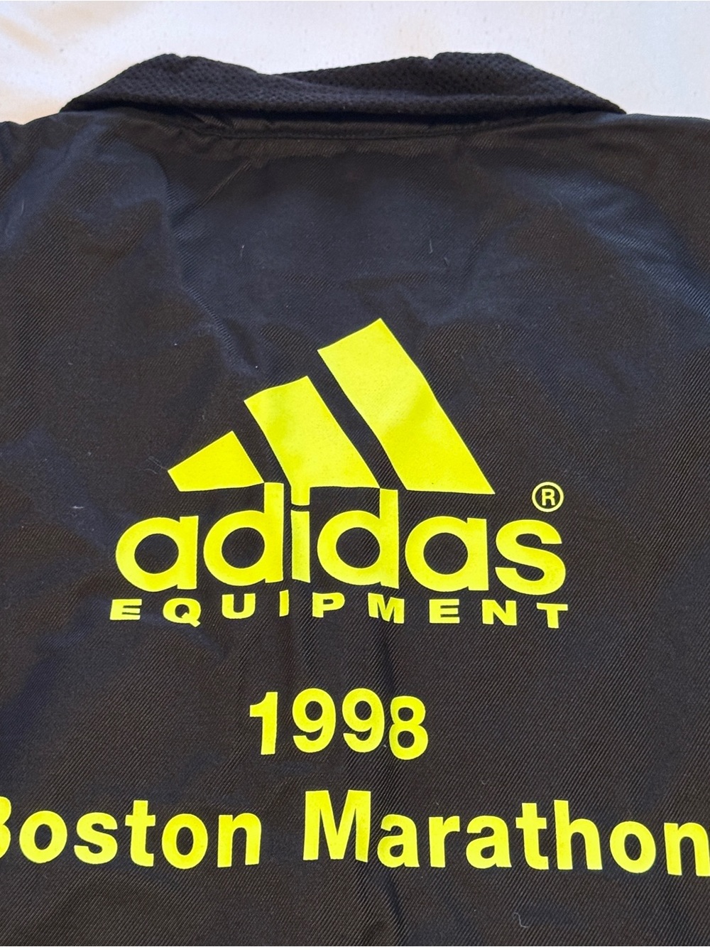 Vintage 1998 BOSTON MARATHON Adidas (M) Jacket - Black w/Yellow Trim-NEW W/ TAGS